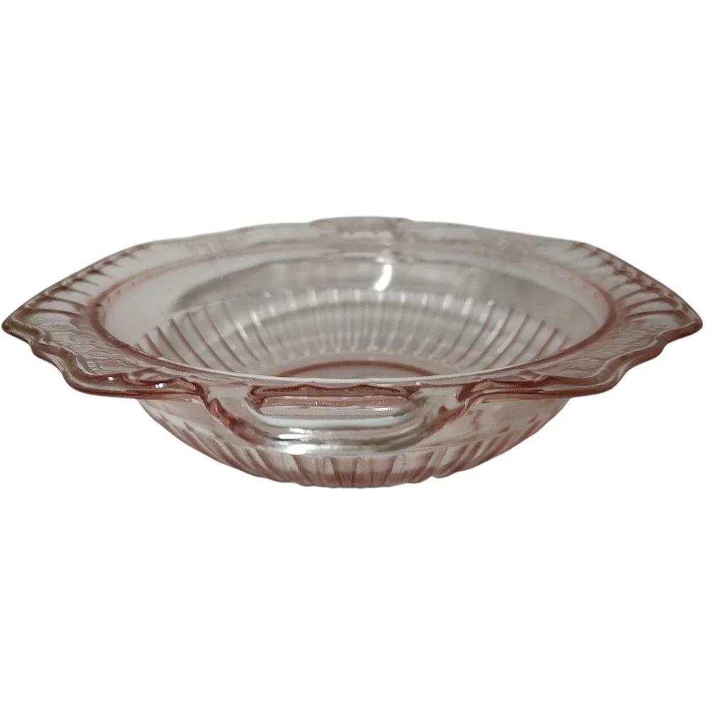 Vintage Anchor Hocking Serving Bowl Mayfair‎ Open Rose Pink Depression Glass